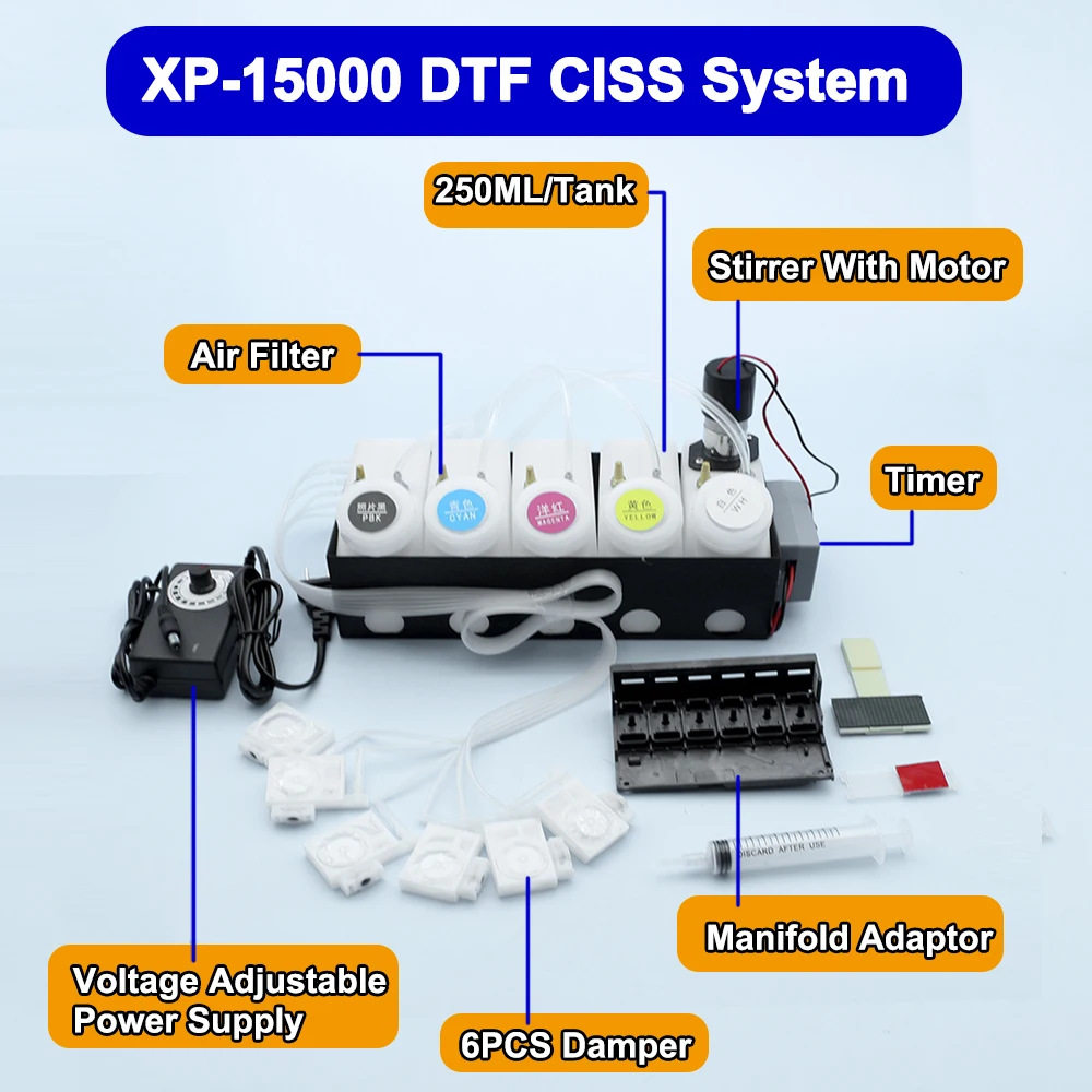 Dtf Powder Shaker - Система СНПЧ XP-15000 DTF с адаптером